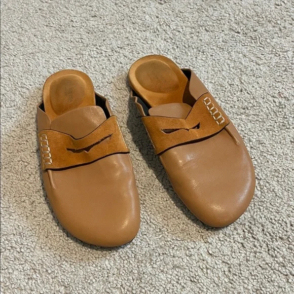 Rag & Bone Cinnamon Leather Ansley Slip On Loafer Mules - Picture 2 of 7